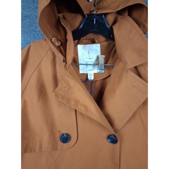 NEW Seasalt Cornwall Coat 12P Brown Organic Tin Cloth Rain Trenchcoat Penweather - Picture 4 of 13